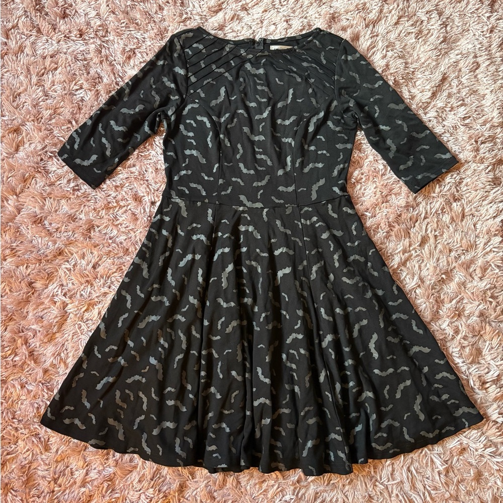 Unique Vintage Black and Gray Bat Halloween Dress